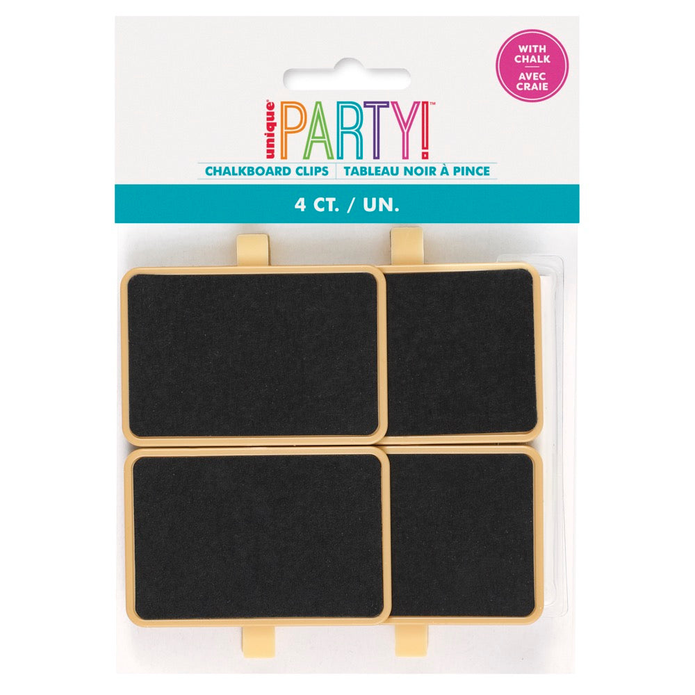 Chalkboard Food Sign Clips with Chalk 4ct