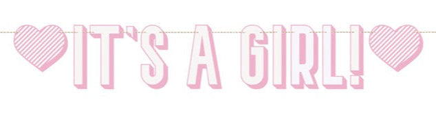 Pink It's a Girl Letter Banner