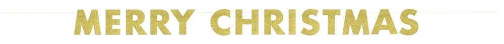 Gold Glitter Merry Christmas Banner 9 ft