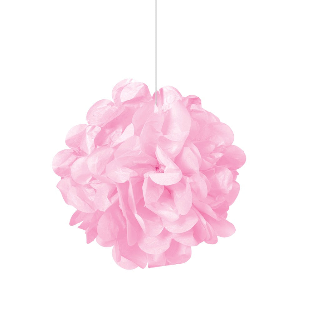 Pink Mini Puff Tissue Decorations 3ct