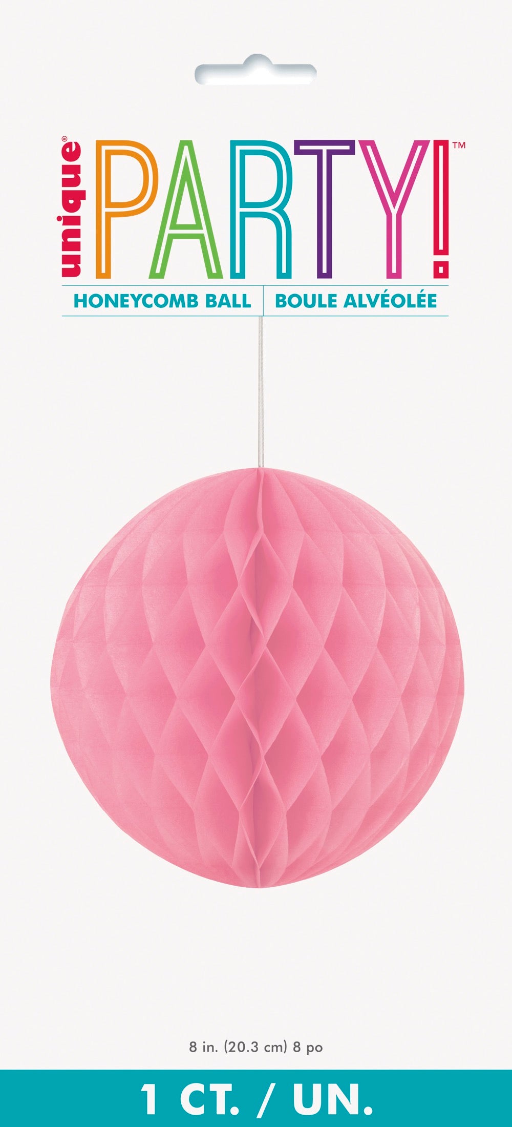 Hot Pink Solid 8in Honeycomb Ball
