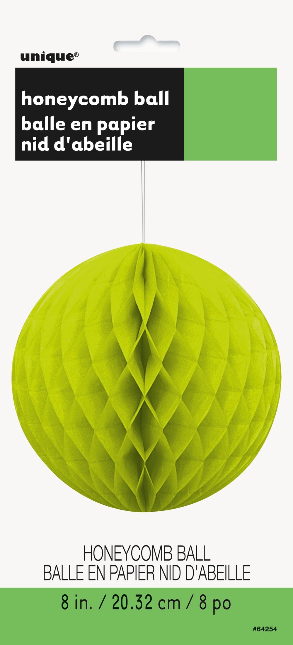 Lime Green Solid 8in Honeycomb Ball