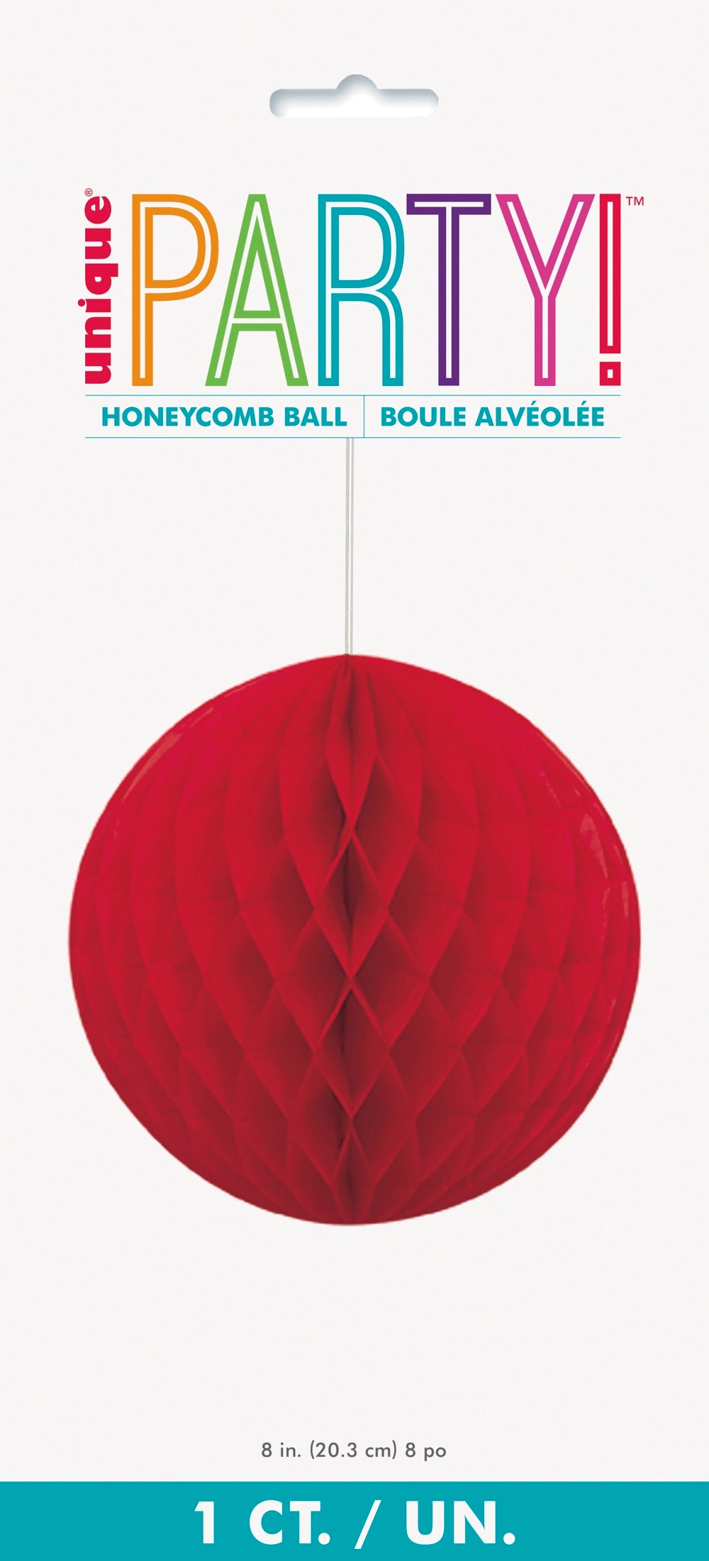 Red Solid 8in Honeycomb Ball