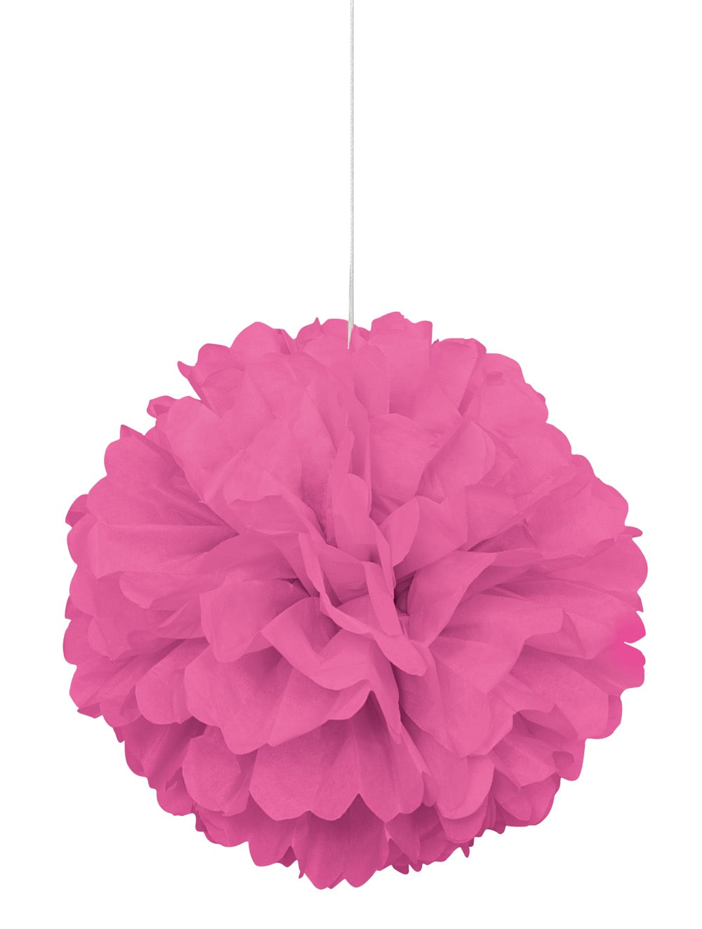 Hot Pink Solid 16in Hanging Tissue Pom Pom