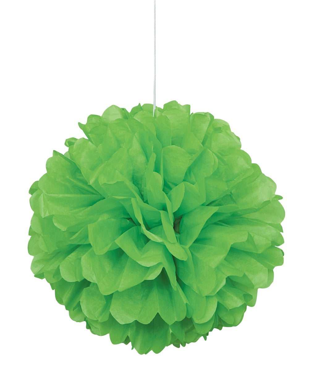 Lime Green Solid 16in Hanging Tissue Pom Pom