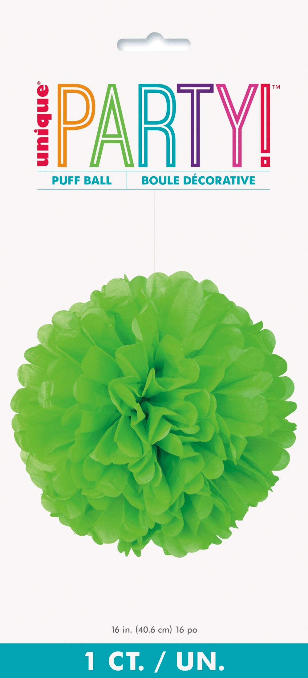 Lime Green Solid 16in Hanging Tissue Pom Pom