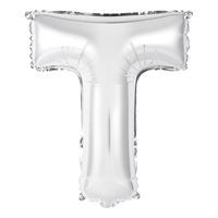14in Silver Letter T Shaped Foil Balloon