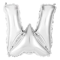 14in Silver Letter W Shaped Foil Balloon