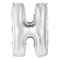 14in Silver Letter H Shaped Foil Balloon