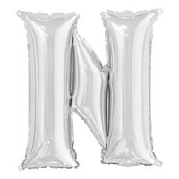 14in Silver Letter N Shaped Foil Balloon