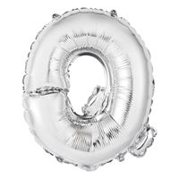 14in Silver Letter Q Shaped Foil Balloon