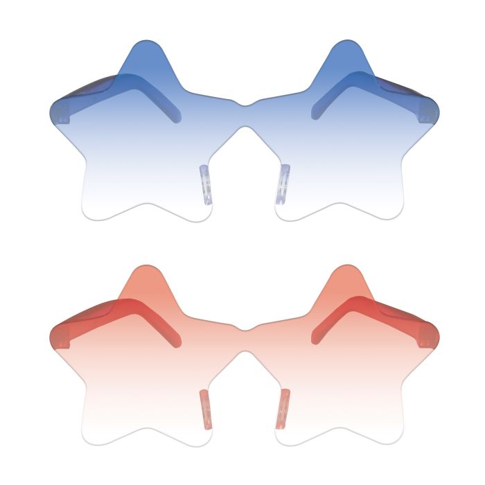 Star Glasses Red & Blue 2ct
