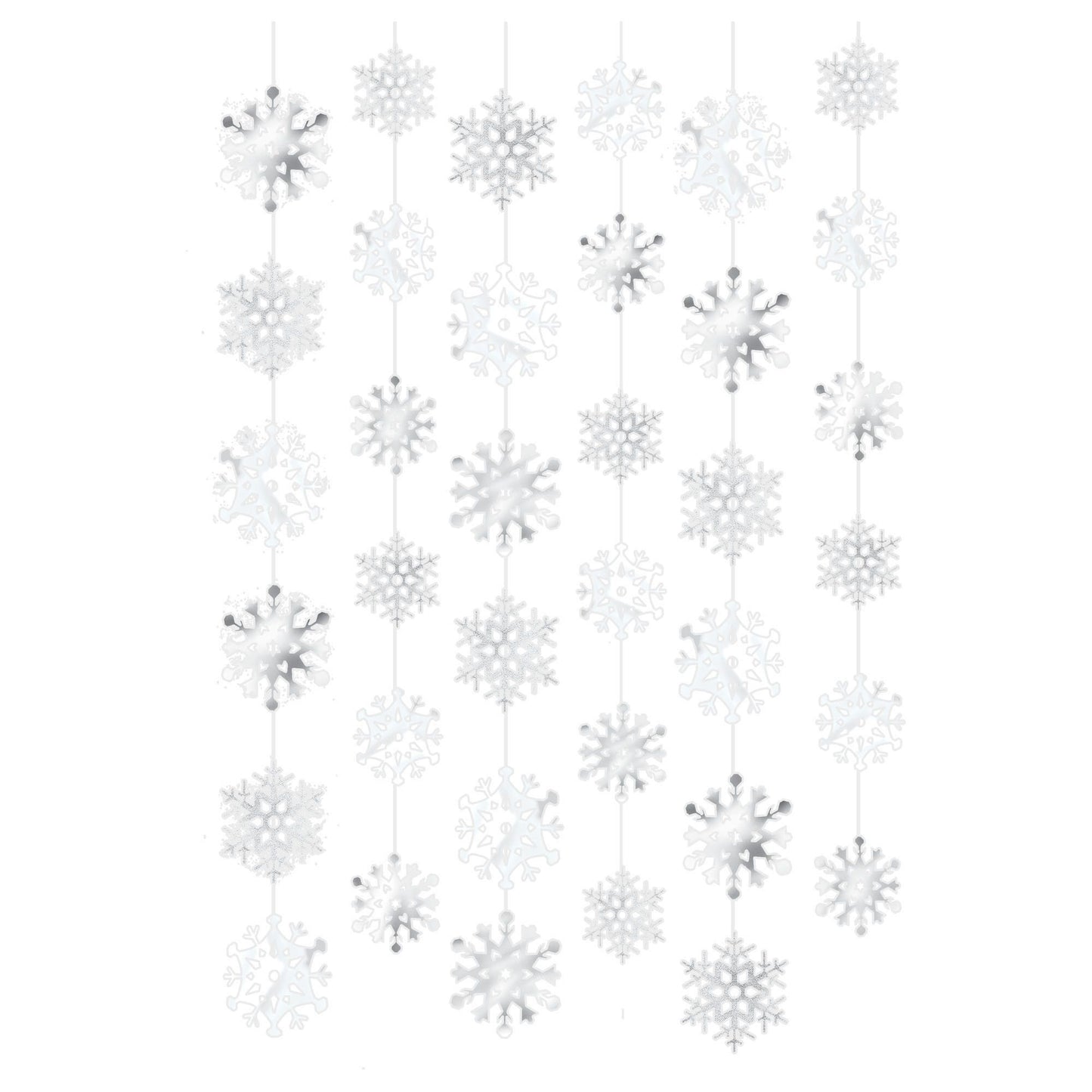 Snowflake Foil String Decorations 6ct