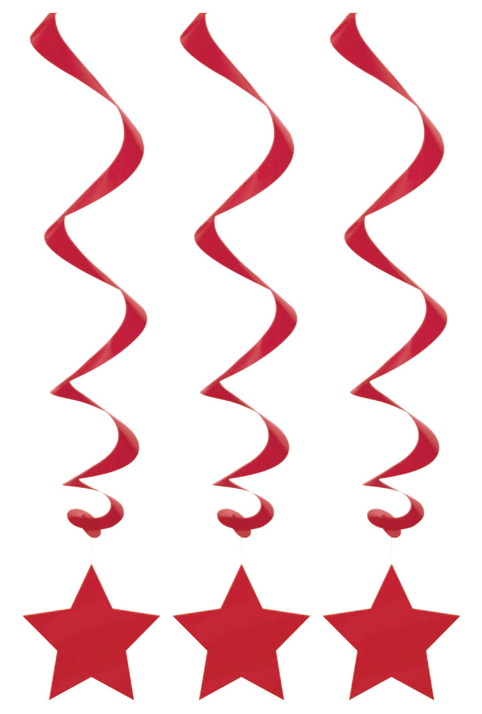 Red Solid Hanging Swirl Decorations 26in 3ct