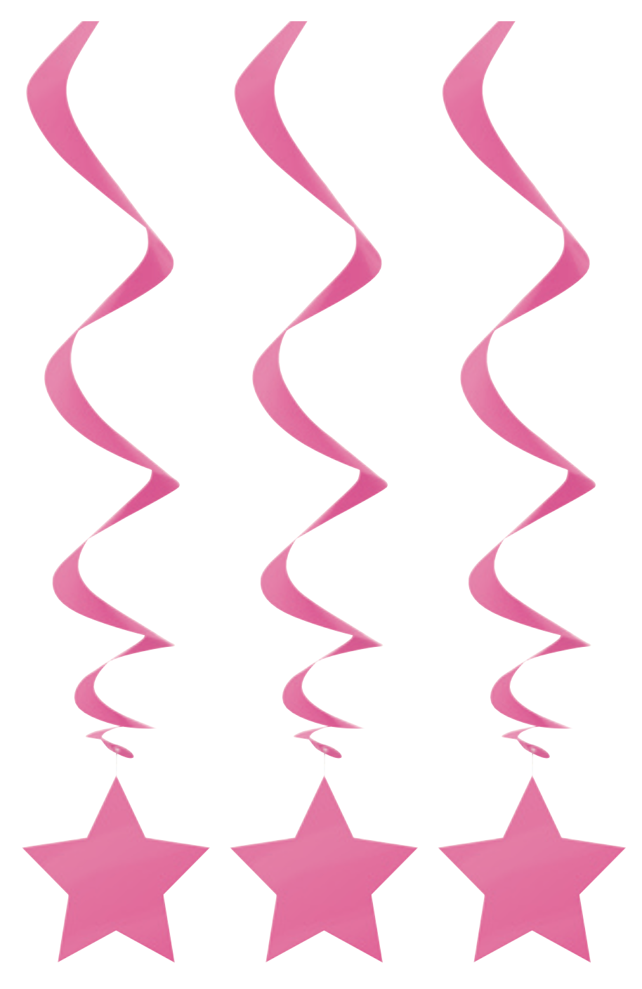 Hot Pink Solid Hanging Swirl Decorations 26in 3ct