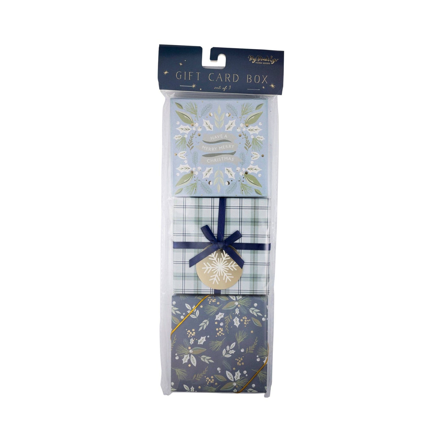 Winter Blue Gift Card Holder Box Set 3ct