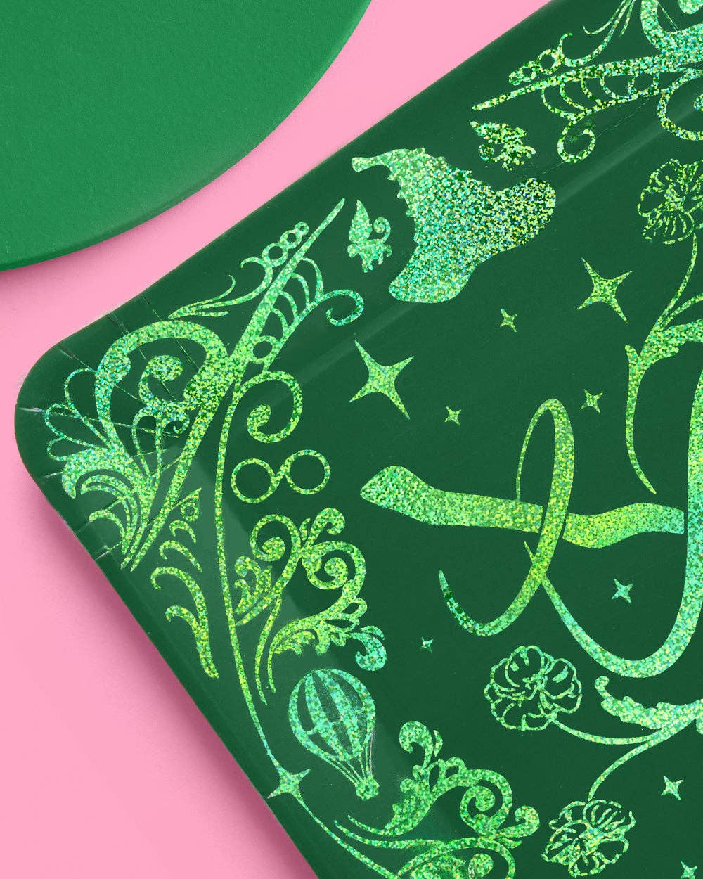 Pink and Green Witch Plates 12ct