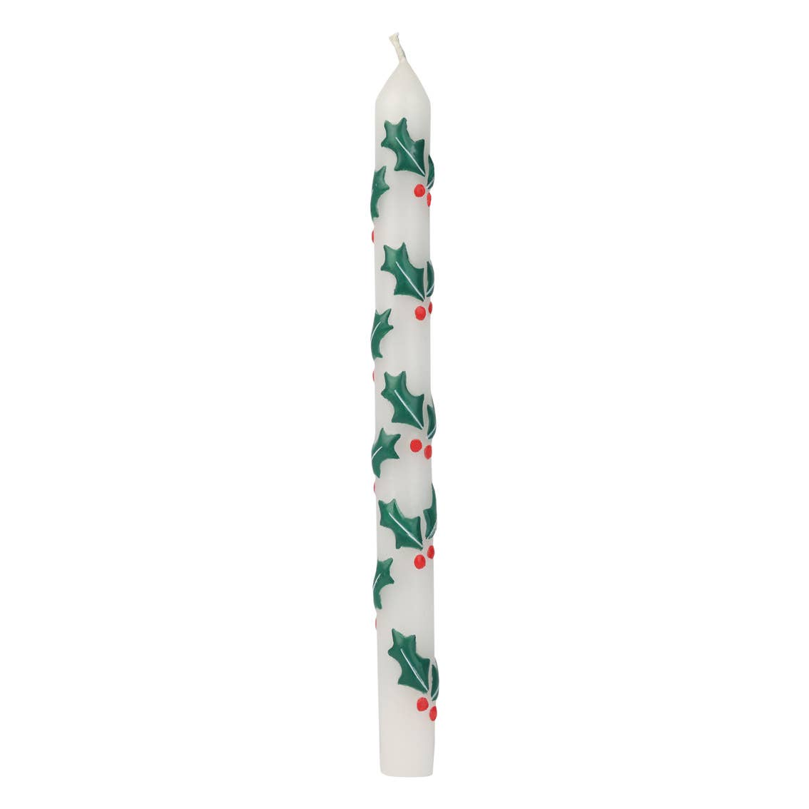 Holly Christmas Taper Candles - 1 Candle