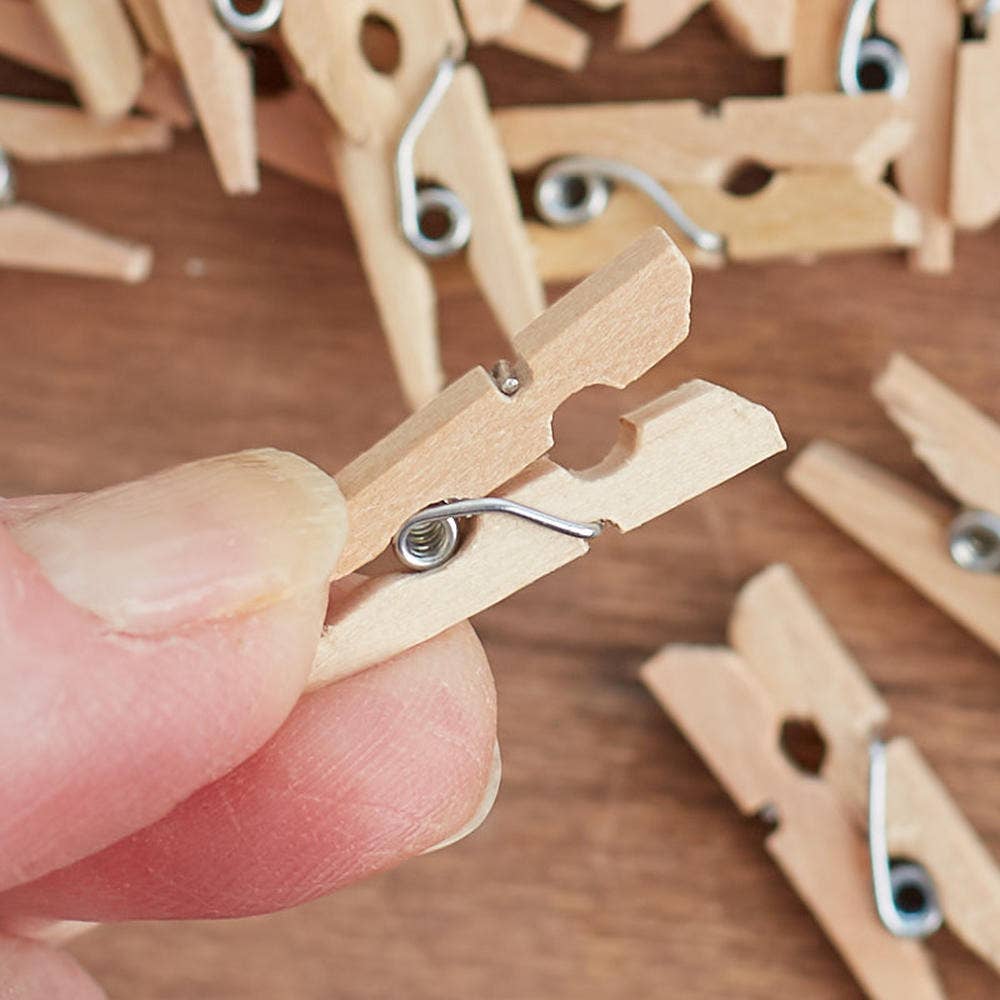 1" Mini Wood Clothespins (1 bag of 50 )
