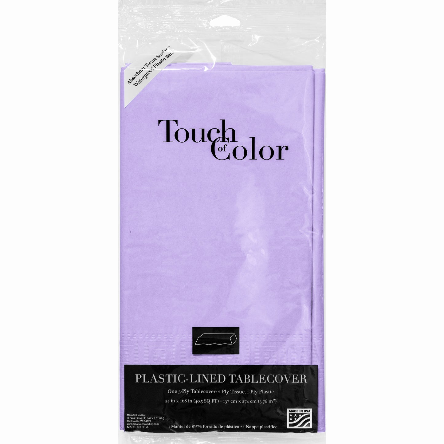 Rectangle Paper Table Cover - Lavender 54"x108"