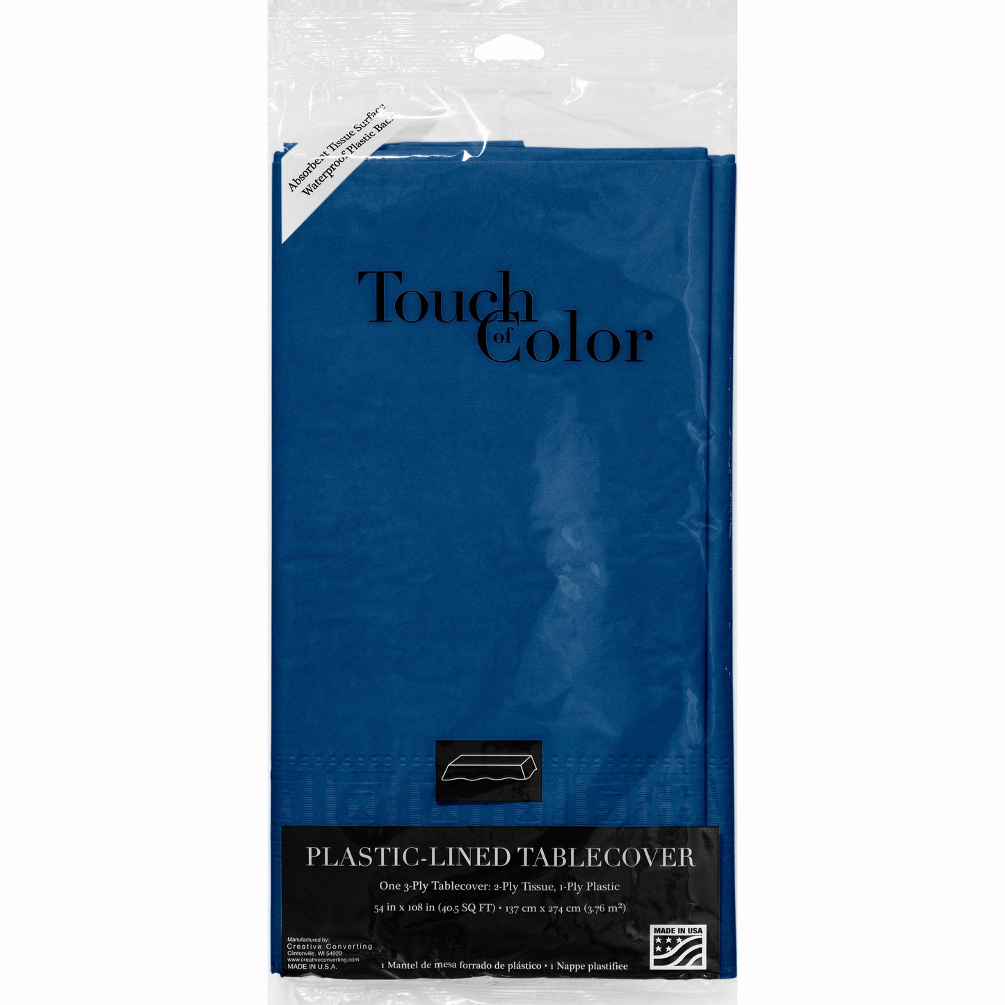 Rectangle Paper Table Cover - Navy 54"x108"