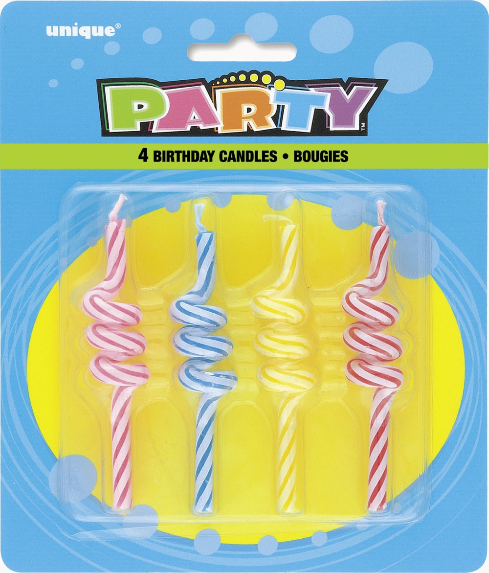 Strip Coil Birthday Candles 4ct
