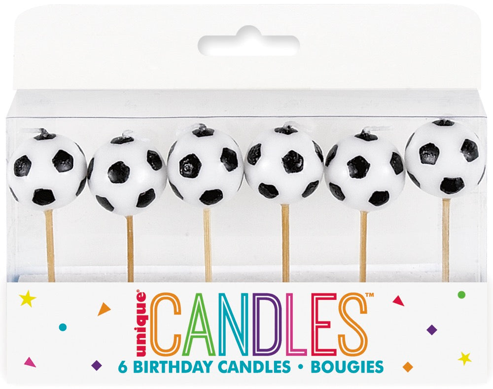 Soccer Pick Birthday Candles 6ct