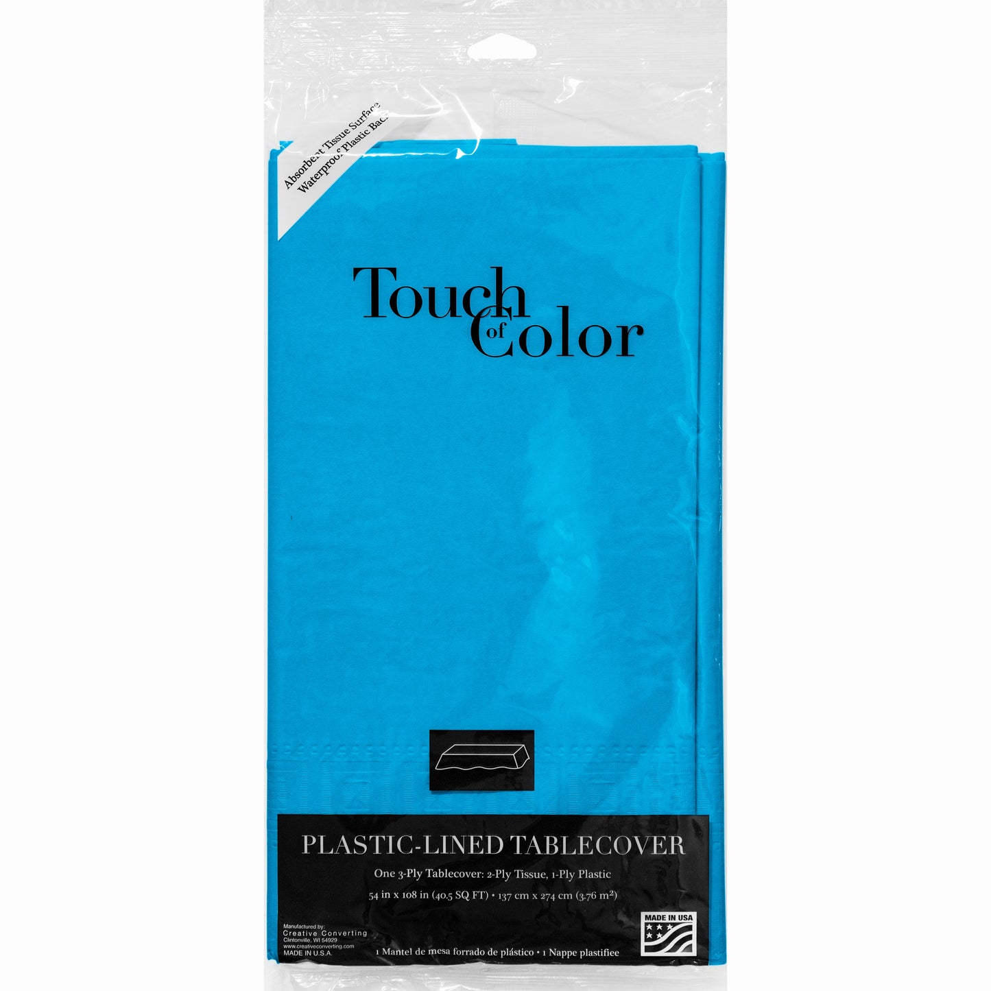 Rectangle Paper Table Cover - Turquoise 54"x108"