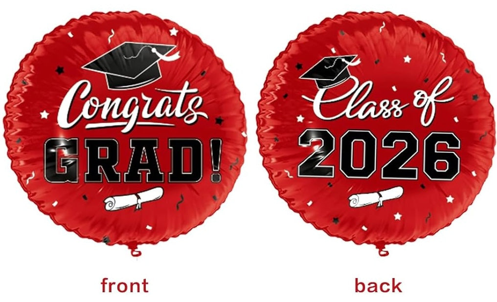 S04 Red Grad 2026 18in Balloon