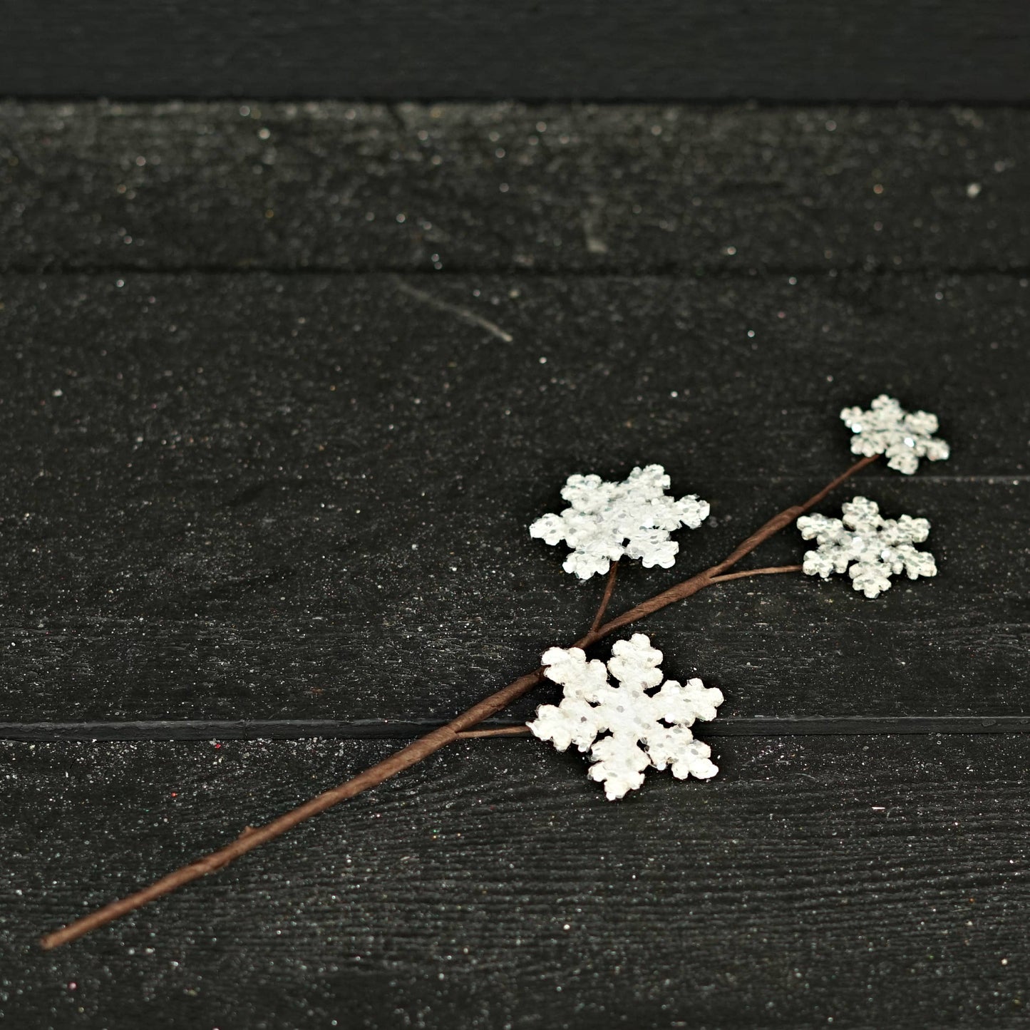 15in Glitter Wood Snowflake Pick