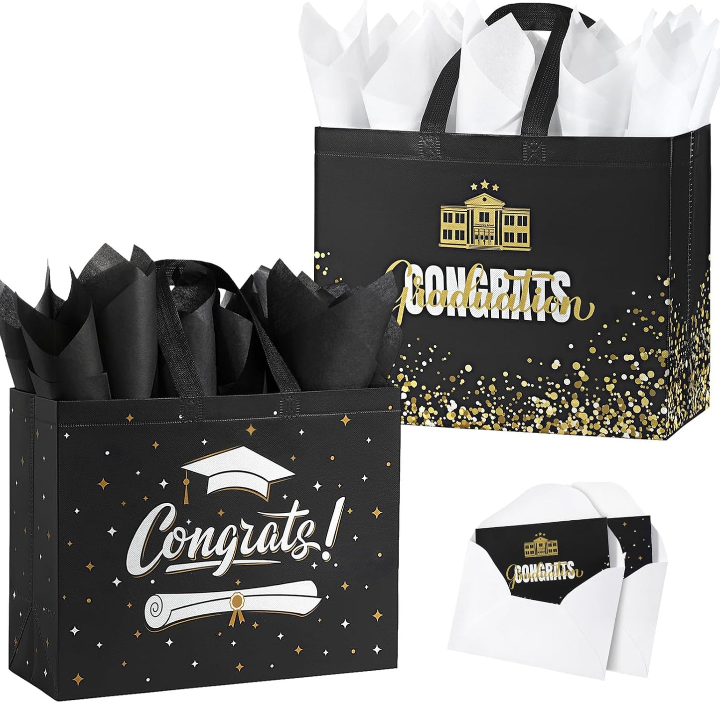 13" Grad Gift Bag With Tissue and Card Included