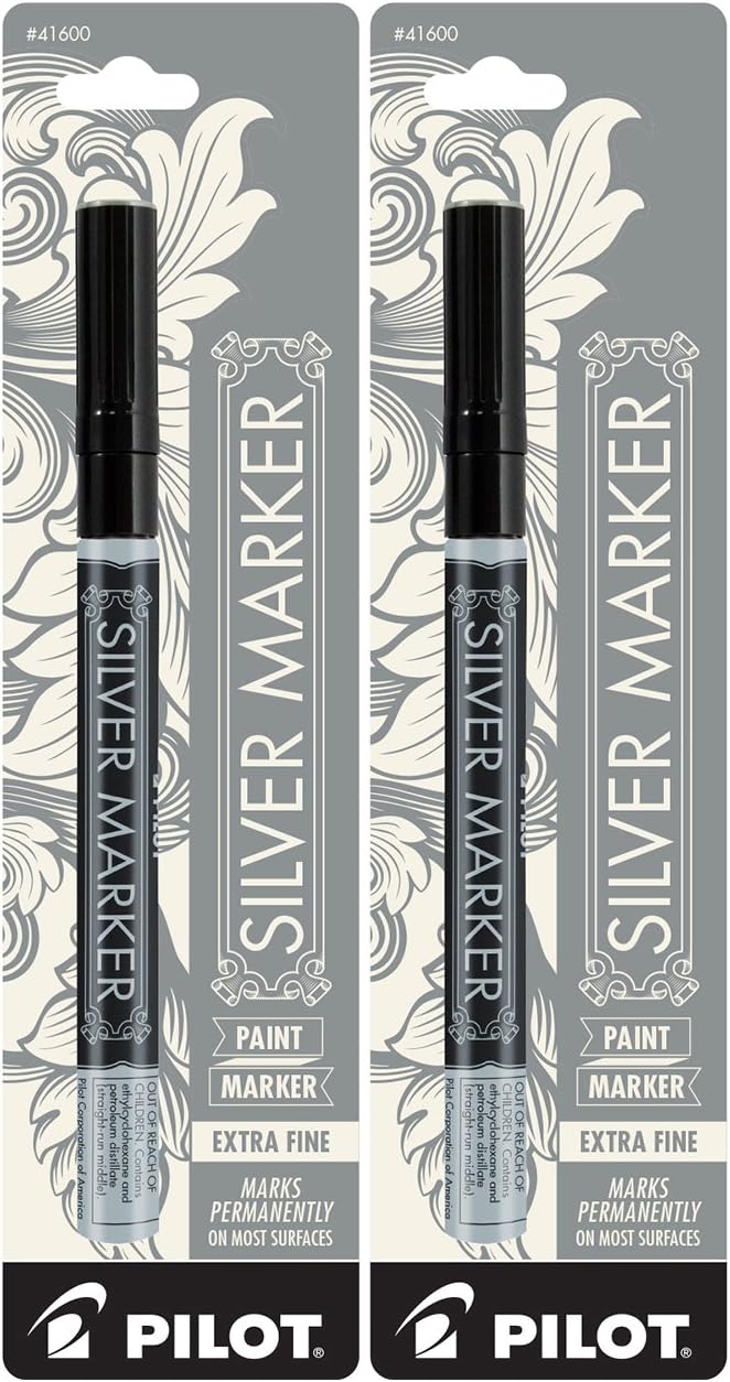 Pilot Metallic Permanent Marker Extra-Fine Silver