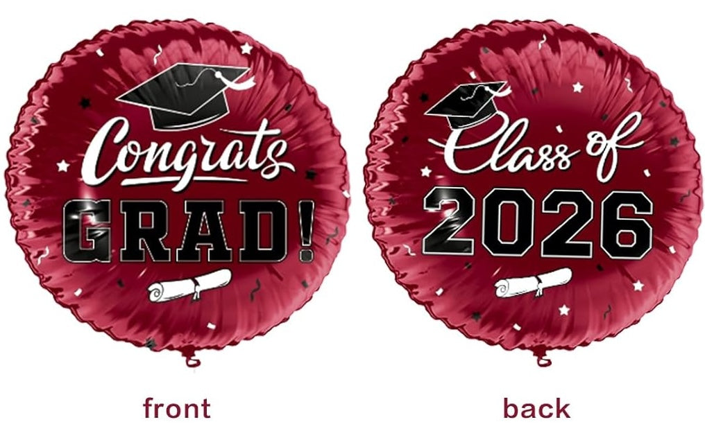 S05 Maroon Grad 2026 18in Balloon