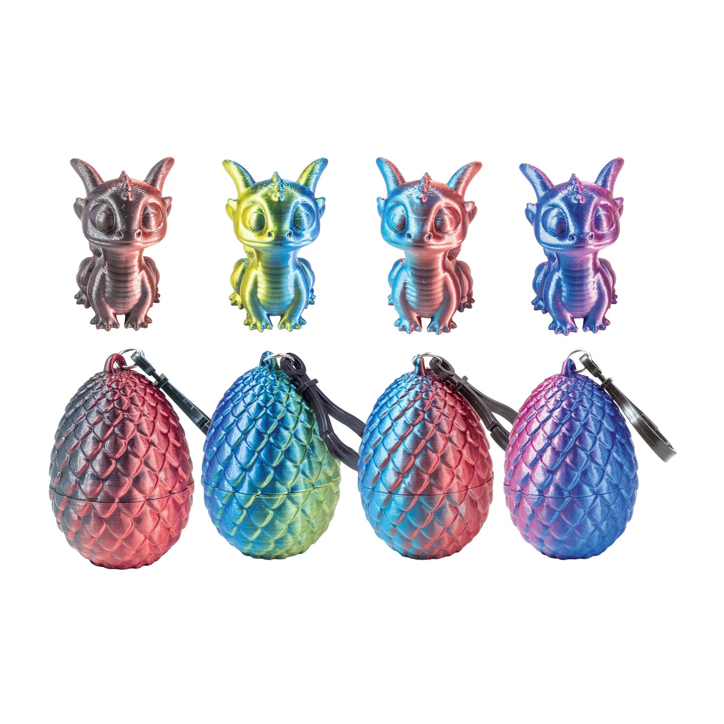 3D Printed Dragon Egg w/ Mini Dragon Keychain - 1 Assorted