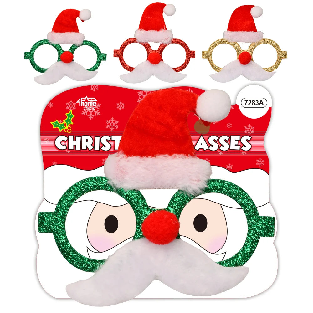 Christmas Santa Glasses - 1 Assorted Color