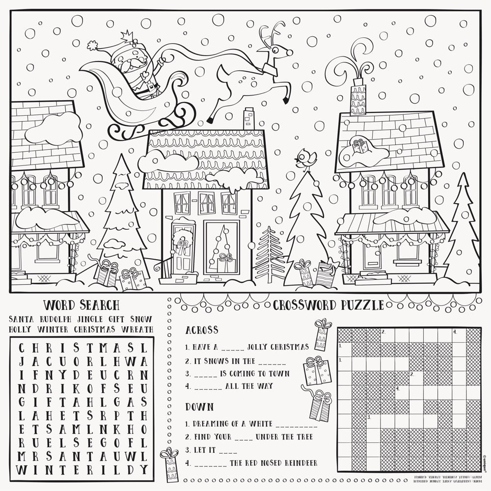 Santa Christmas Coloring Placemats 8ct