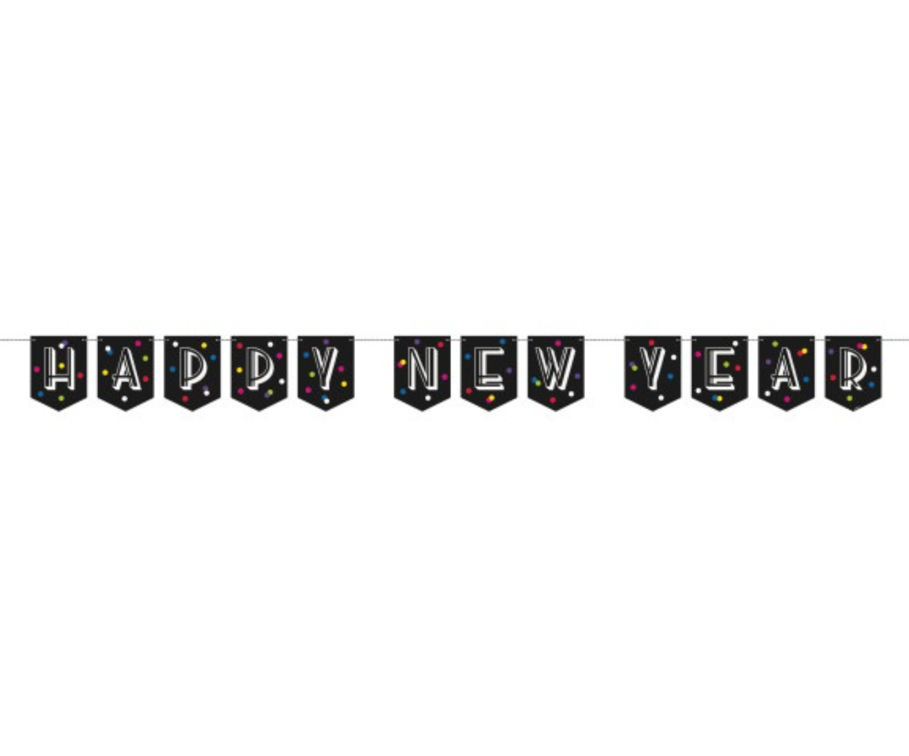 Neon Dots New Years Block Banner 8 ft