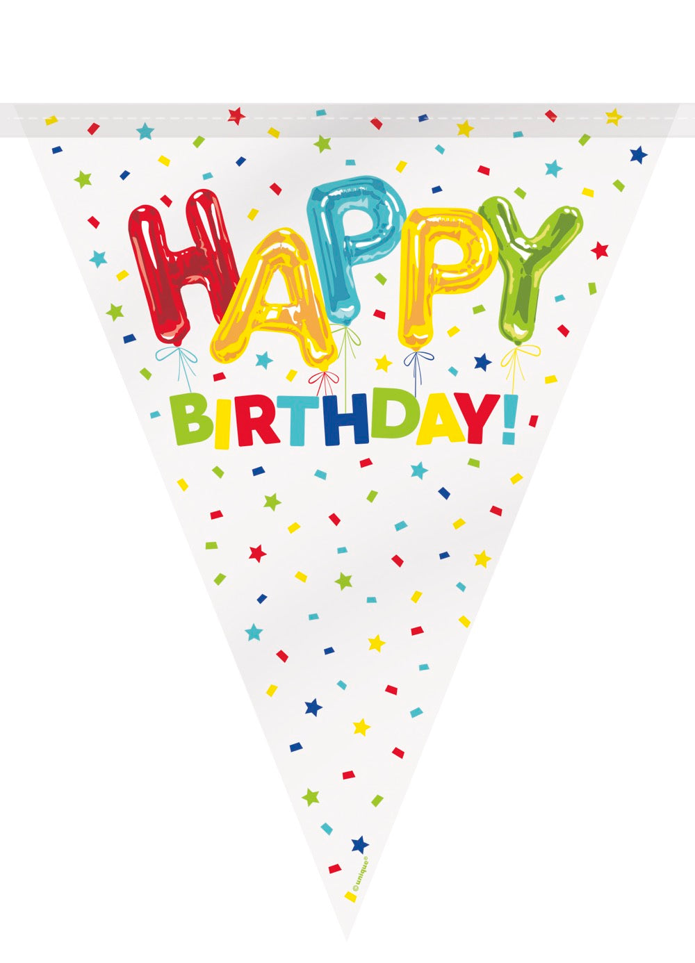 Happy Balloon Birthday Plastic Flag Banner 12ft