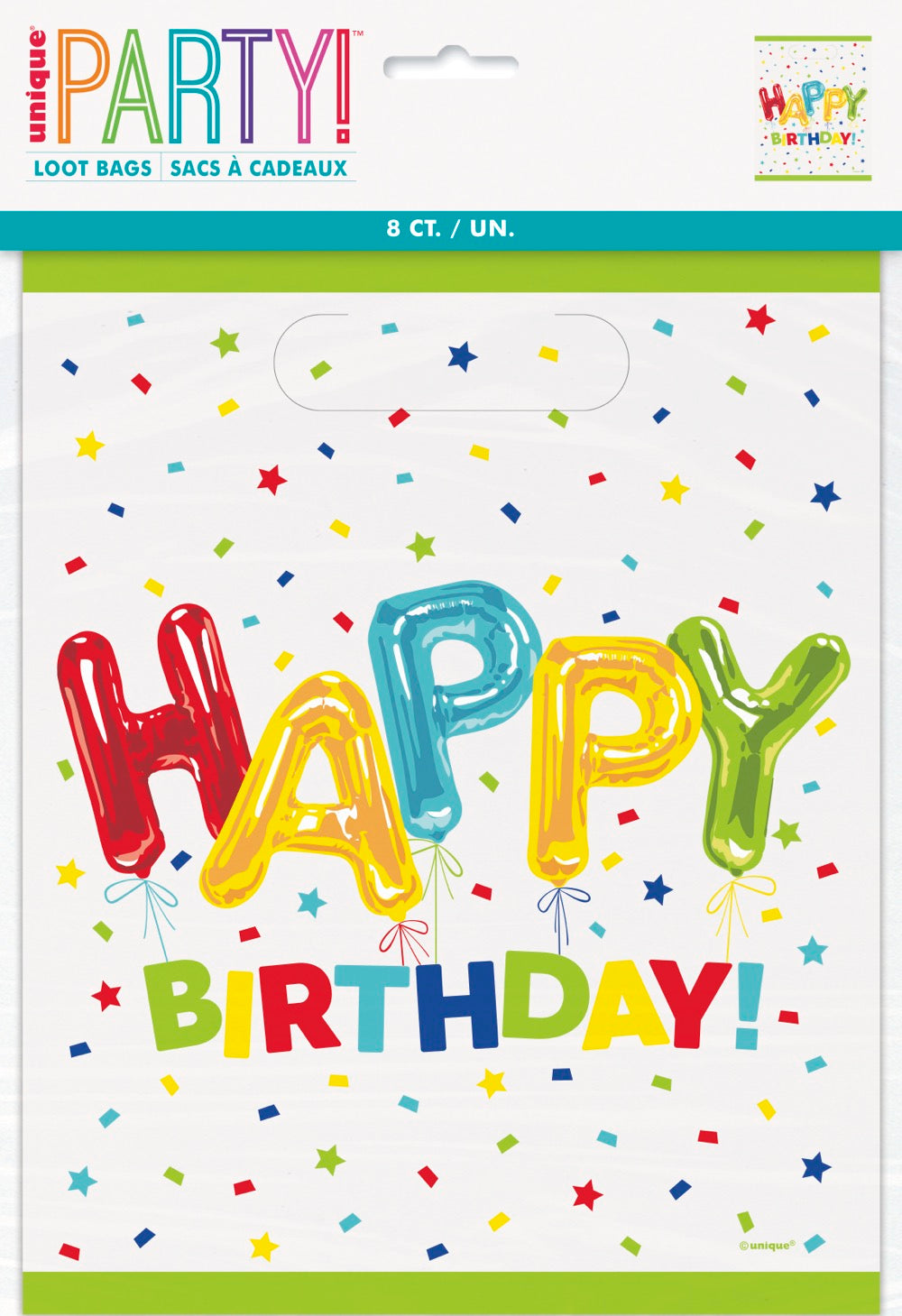 Happy Balloon Birthday Loot Bags 8ct