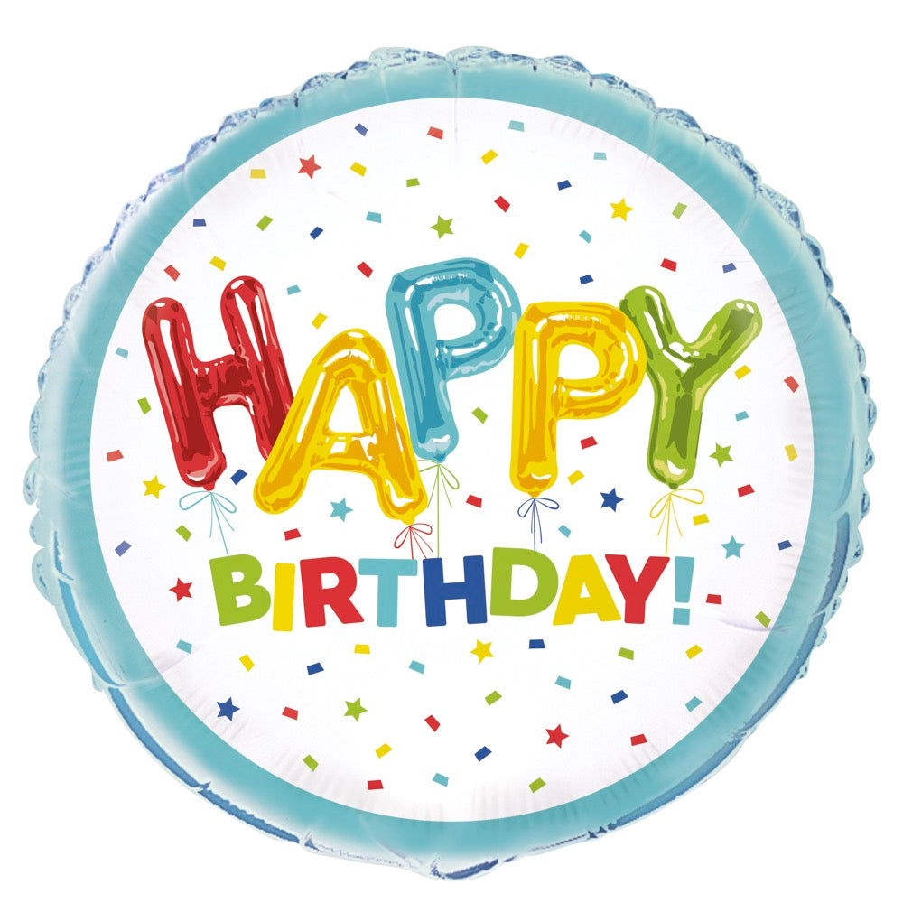 Happy Balloon Birthday 18in Mylar Balloon