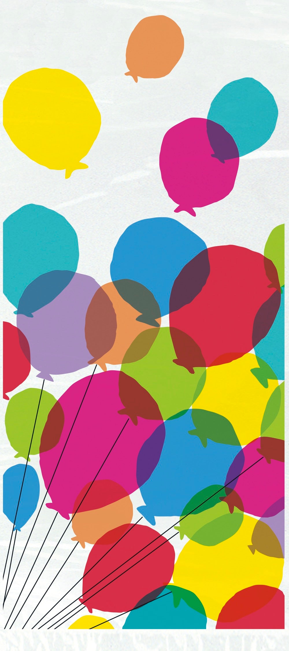 Balloons & Rainbow Birthday Cellophane Bags 5" x 11" 20ct