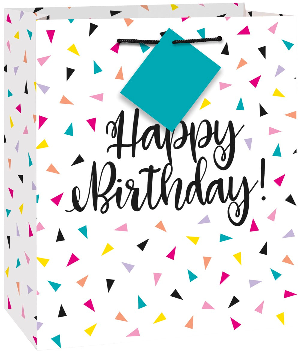 Triangle Confetti Birthday Medium Gift Bag
