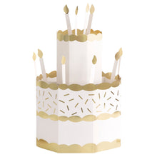 Cake Shaped Pop-Up Centerpiece with Gold Foil Trim