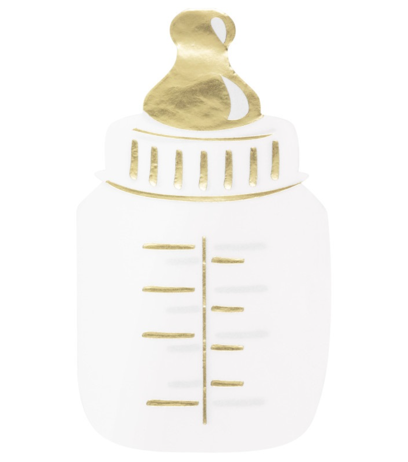 Oh Baby Gold Bottle Shaped Guest Napkins 16ct