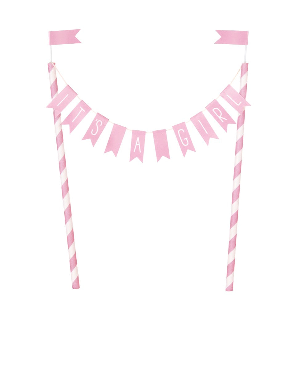 It's a Girl Baby Shower Bunting Cake Topper
