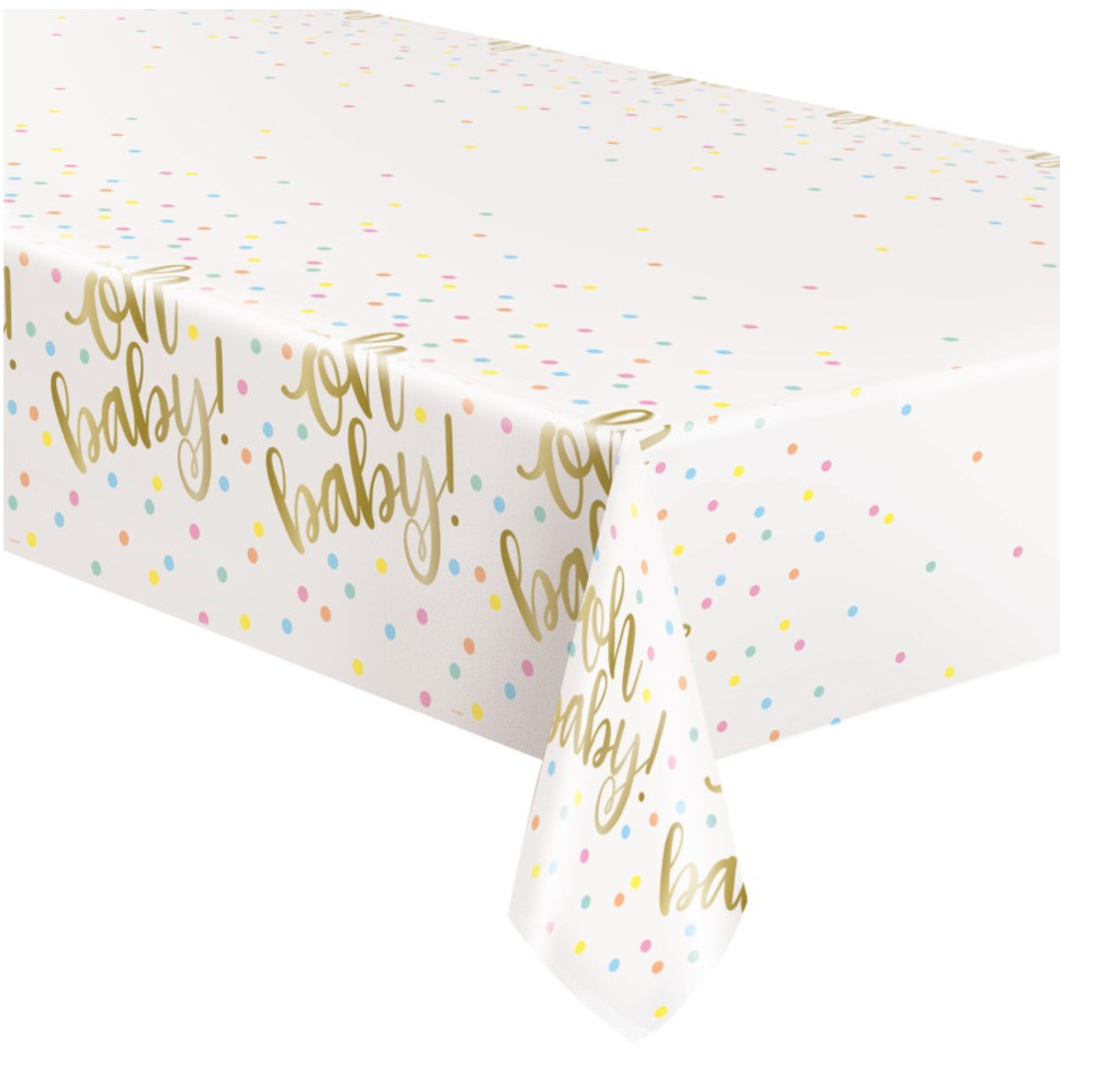Oh Baby Gold Rectangular Plastic Table Cover 54in x 84in