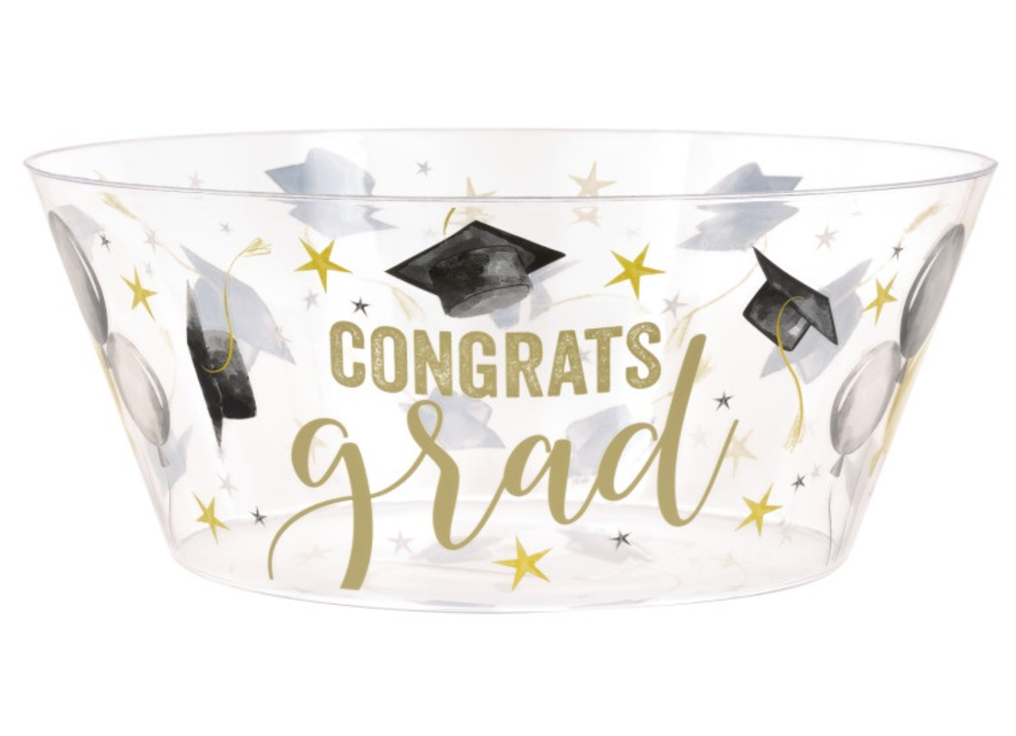 Golden Star Graduation Congrats Grad Plastic Serving Bowl