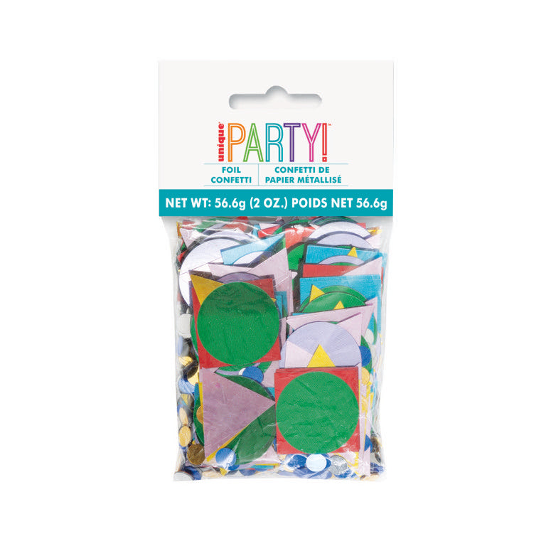 Geometric Shape Primary Foil Confetti 2oz