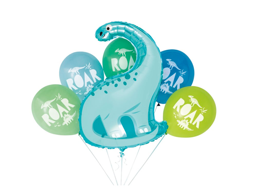Dinosaur Giant Foil & Latex Balloon Bouquet Kit 6pc