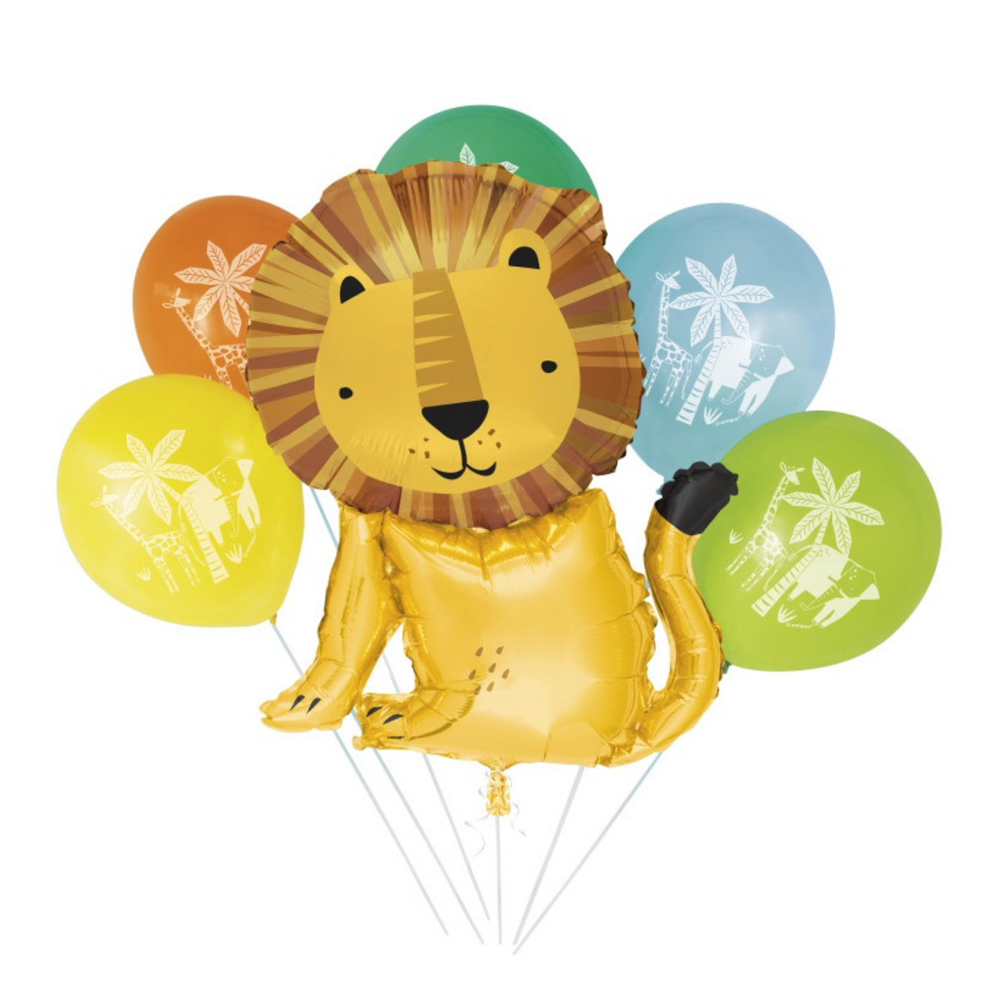 Lion Giant Foil & Latex Balloon Bouquet Kit 6pc